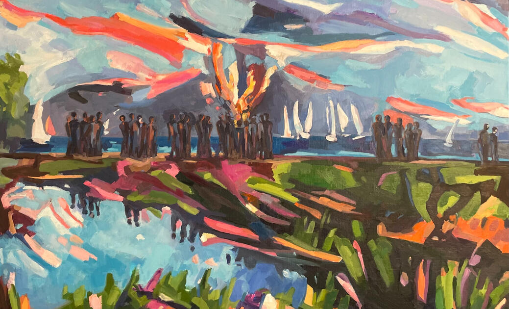 Feux de Saint Jean huile/toile 81x100cm